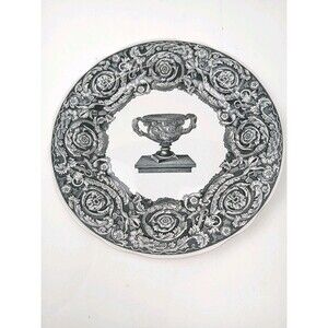 Rare Spode Archive Collection Warwick Vase Black 9.25" Salad Plate England Wall